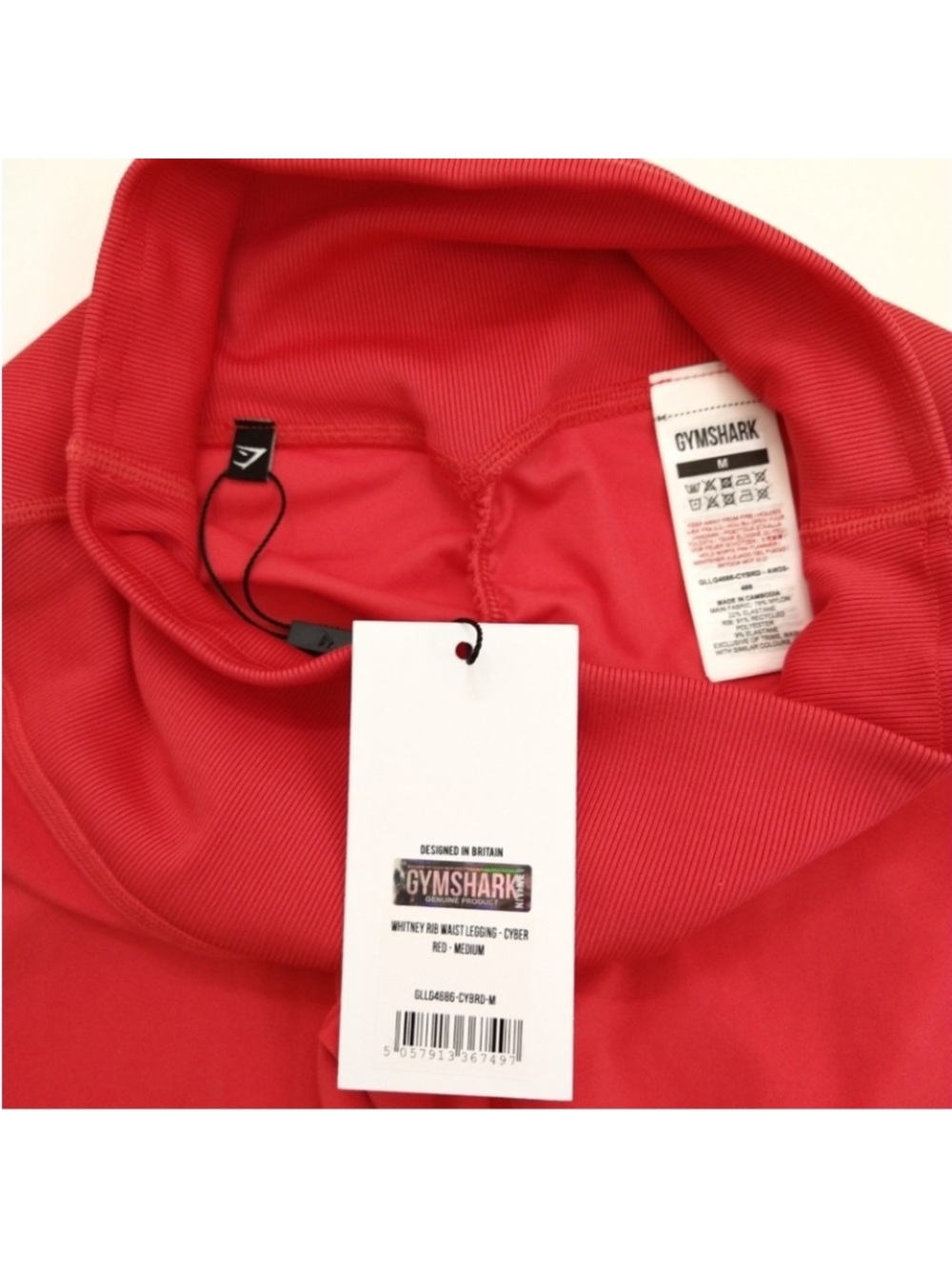 Gymshark Whitney Simmons V2 Cyber Red Leggings Size Medium - Picture 12 of 16